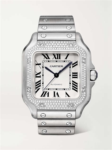 cartier santos first watch|cartier santos diamond ladies watch.